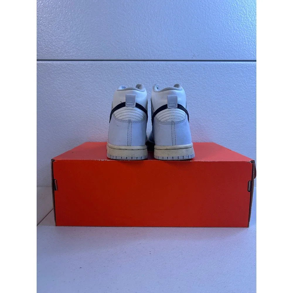 Nike Dunk High White Grey Black 4Y #2173